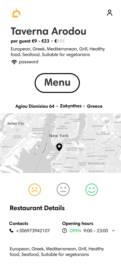 Dish menu app